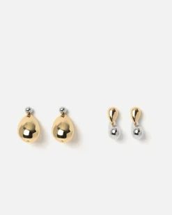 Pack pendientes gota bicolor