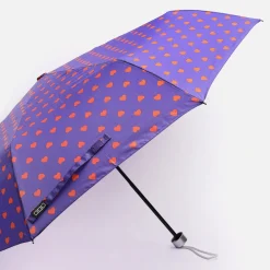 Paraguas plegable con estampado de corazones