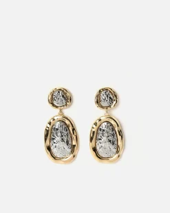 Pendientes largos bicolor