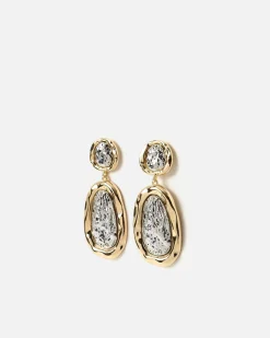 Pendientes largos bicolor