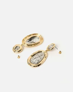 Pendientes largos bicolor