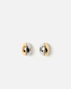 Pendientes redondos bicolor